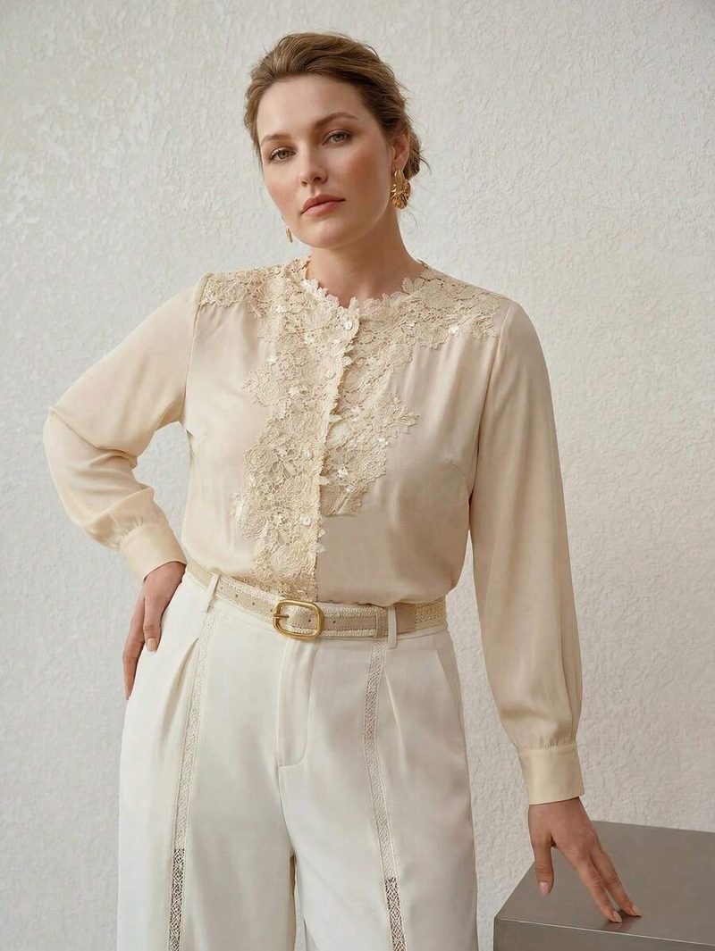 Camisa de encaje elegante