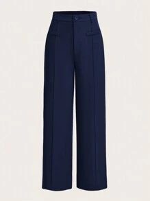 Pantalón recto costura delantera